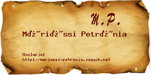 Máriássi Petrónia névjegykártya